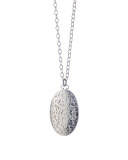 Oval Floral-Carved Locket Necklace
