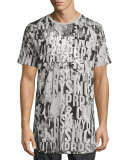 Allover Logo Print T-Shirt, Gray