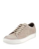 Matte Cap-Toe Low-Top Sneaker, Beige