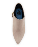 Nubuck Pointed-Toe 85mm Bootie, Gray