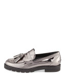 Manila Leather Tassel Loafer, Iron