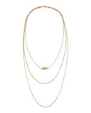 18K Annette Three-Strand Hamsa Necklace