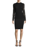 Jasper Fluid Crepe Pencil Skirt, Black