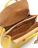 Milla Medium Leather Tote Bag, Sahara Yellow 