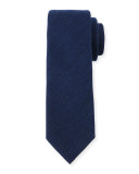 Gauze-Pattern Silk Tie, Navy