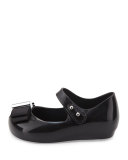 Ultragirl Grosgrain-Bow Mary Jane Jelly Flat, Black, Toddler