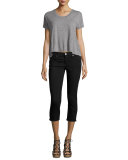 Casey Low-Rise Capri Jeans, Black