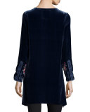 Laura Embroidered Velvet Tunic, Plus Size