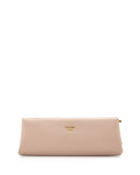 Saffiano East-West Frame Clutch, Blush (Cammeo)
