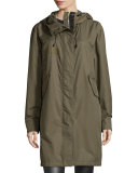 Bullett Layered Hooded Parka, Army Green