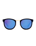 Crossroad Mirrored Square Sunglasses, Black