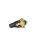 Carved Marquise Blue Turquoise Ring
