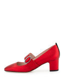 Tartt Leather Mary Jane Pump, Poison Red