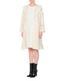 Bell-Sleeve Shift Dress, Ivory