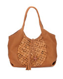 Canotta Medium Woven Hobo Bag, Beige