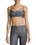 Bound Strappy Sports Bra, Charcoal Snake