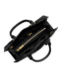 Dillon East-West Saffiano Satchel Bag, Black