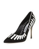 Pontanus Piano Suede Pump, Black/White