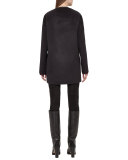 Embellished-Collar Cheetah-Print Blouse, Mangosteen/Black