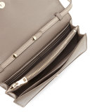 Saffiano Lux Mini Crossbody Bag, Gray (Argilla)