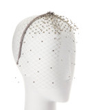 Bianca Netted Embellished Veil, Silver