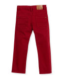 Regular-Fit Faded Denim Jeans, Red, Size 3-6