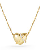 Sculpted Heart Necklace with Diamonds