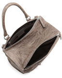 Pandora Medium Leather Satchel Bag, Anthracite 