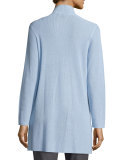 Sleek Ribbed Long Cardigan, Morning Glory 