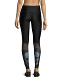 Crystal Skull Mesh-Panel Performance Leggings