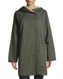 Reversible Hooded Rain Coat, Oregano/Stone