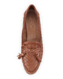 Nicole Woven Leather Loafer, Natural