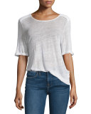 Boxy Half-Sleeve Epaulette Tee