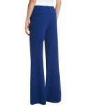 Paula Slim Wide-Leg Pants, Blue