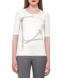 Goodwood Printed Half-Sleeve Tee, Moonstone