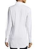 Kaylynn Button-Front Tunic, White  