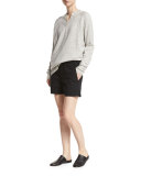 High-Waist Stretch-Cotton Shorts