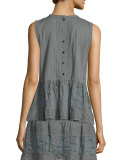 The Jubilee Embroidered Tank, Gray