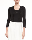 Beaded Knit Bolero, Black
