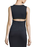 High Lux Ponte Cutout Top, Navy