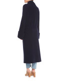 Rubida Long-Sleeve Funnel-Neck Sweater, Navy