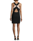 Elliot Sleeveless Ponte Mini Dress, Black