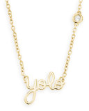 Gold YOLO Pendant Bezel Diamond Necklace