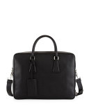Saffiano Zip-Around Briefcase, Black (Nero)