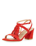 Tasselmania Suede City Sandal, Pimento