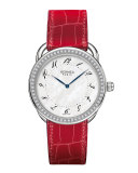 Arceau Set with Diamonds & Interchangeable Smooth Ember on an Alligator Strap