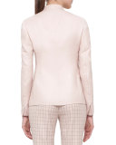 Single-Breasted Mock-Neck Jacket, Flamingo