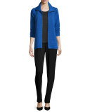 Diamond-Quilted Zip-Front Jacket, Royal