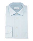 Contemporary-Fit Micro-Print Woven Dress Shirt, Light Blue