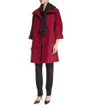 Leopard-Print Mid-Weight Statement Coat 